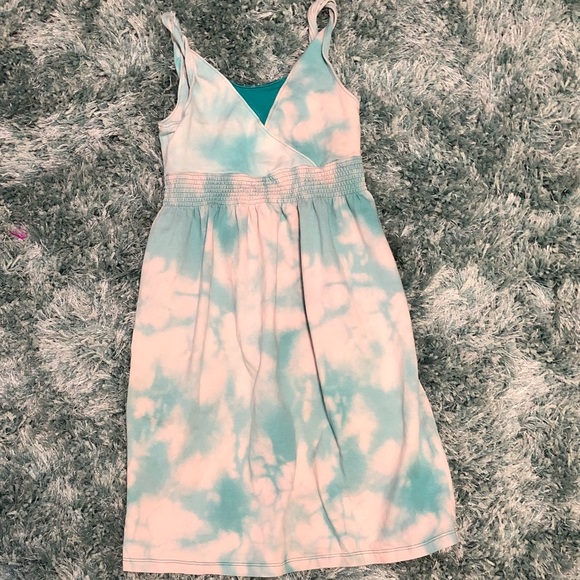 pink and white tie dye dress